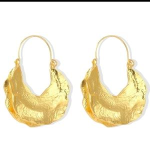 Gold Alloy Heavy Hook Drop Earrings Women’s Statement Piece